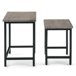 2pc Rhonda Solid Mango Wood Nesting Side Table - Wyndenhall -Homcom Furniture Shop GUEST ef14bfe3 0329 4447 b97f c19dd1bcfd1d