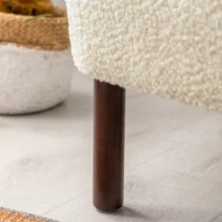 Modern Accent Chair Lambskin Wingback Tufted Side Chair With Solid Wood Legs-ModernLuxe -Homcom Furniture Shop GUEST f0d014be f98f 4c8c 8897 ca89d3d366e2