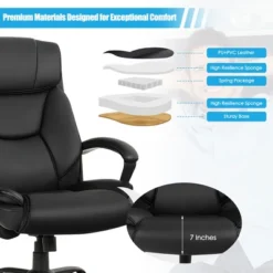 Costway Big & Tall 500lb Massage Office Chair E Xecutive PU Leather Computer Desk Chair -Homcom Furniture Shop GUEST f0e5d007 8ded 4a4f 9a48 493ad4db6ddc