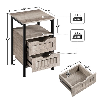 Yaheetech Wooden Bedside Table End Table With Open Shelf For Bedroom Living Room 4 Yaheetech Wooden Bedside Table End Table With Open Shelf For Bedroom Living Room - Image 2