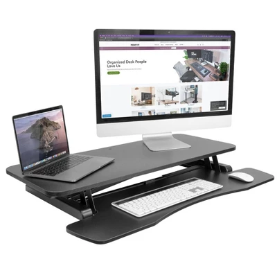 Mount-It! Standing Desk Converter | Height Adjustment From 4.3" To 19.9" | 37 Lbs. Weight Capacity | Black 10 Mount-It! Standing Desk Converter | Height Adjustment From 4.3" To 19.9" | 37 Lbs. Weight Capacity | Black - Image 8