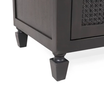 Newell Rustic Acacia Wood And Cane 3 Drawer Dresser Dark Gray - Christopher Knight Home 9 Newell Rustic Acacia Wood And Cane 3 Drawer Dresser Dark Gray - Christopher Knight Home - Image 7