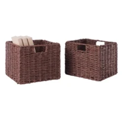 55.98" 5pc Milan Storage Shelf With Baskets Walnut - Winsome -Homcom Furniture Shop GUEST f1b36d81 48d4 49a8 b4d8 4bda28b64ed6