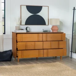 Modern Vertical Accent Solid Wood 6 Drawer Double Dresser - Saracina Home -Homcom Furniture Shop GUEST f2c95f91 e85a 4ac9 92cd 0ee2b9aa1e6e