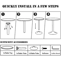 Costway 24" Round Pub Table Bistro Bar Height Cocktail Table W/Metal Base Indoor Black -Homcom Furniture Shop GUEST f352eb6e ac91 4841 8bdc db09905584d7