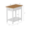 Hastings Home Narrow Side Table With Drawer And Storage Shelf - White/Honey Oak -Homcom Furniture Shop GUEST f3970309 c859 4fac b41e 03ecbc449410