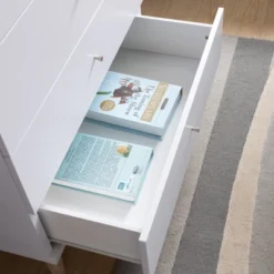 Retreat Mid-Century 4 Drawer Chest White - MiBasics -Homcom Furniture Shop GUEST f39fc116 914f 42c7 b8fb 72b6c4f5ceca