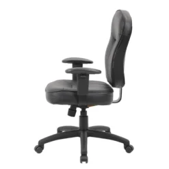 Leather Task Chair With Adjustable Arms Black - Boss Office Products 11 Leather Task Chair With Adjustable Arms Black - Boss Office Products -Homcom Furniture Shop GUEST f3b74274 b963 4c53 8677 3101ba4bd78d