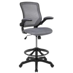 Flash Furniture Mid-Back Mesh Ergonomic Drafting Chair With Adjustable Foot Ring And Flip-Up Arms -Homcom Furniture Shop GUEST f3f6326b 5a54 4c6d 9c59 fcff4c2e71ba