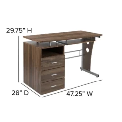 Emma And Oliver Desk With Three Drawer Single Pedestal And Pull-Out Keyboard Tray -Homcom Furniture Shop GUEST f419dc90 26fb 4dd2 942c effd26f3237c