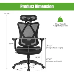 Costway Ergonomic High Back Mesh Office Chair W/ Adjustable Lumbar Support -Homcom Furniture Shop GUEST f4e9e40a 10f5 49e1 8de6 21a663c871ea