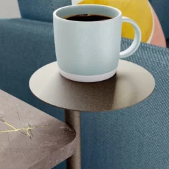 Radial Faux Stone Top Side Table Umber Wood - Sauder -Homcom Furniture Shop GUEST f5141d86 fcd8 497c bb35 35b99a644d7d