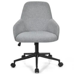 Costway Linen Accent Office Chair Adjustable Rolling Swivel Task Chair W/Armrest -Homcom Furniture Shop GUEST f62349f3 73a5 4e95 b23a b6b486787242