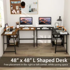 Costway L Shaped Corner Computer Desk Study Table W/Storage Shelves Black/Rustic Brown 17 Costway L Shaped Corner Computer Desk Study Table W/Storage Shelves Black/Rustic Brown -Homcom Furniture Shop GUEST f698026e 6060 4e87 b921 5f22a8a10701