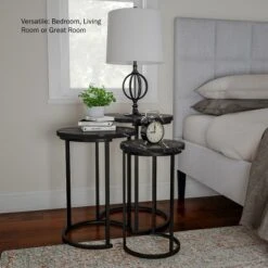 Hastings Home End Tables With Faux Marble Top And Black Metal Base Nesting Tables, Black, Set Of 3 13 Hastings Home End Tables With Faux Marble Top And Black Metal Base Nesting Tables, Black, Set Of 3 -Homcom Furniture Shop GUEST f85197cc 6c62 475d 9c00 2613266846f7