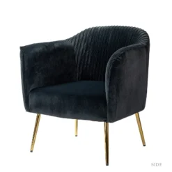 Velvet Barrel Chair With Goden Base Contemporary And Classic Velvet Accent Chair For Living Room | Karat Home -Homcom Furniture Shop GUEST f93bc118 6eee 4c76 8d51 77474568d0aa