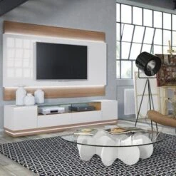 85.43" Vanderbilt TV Stand For TVs Up To 70" Off White/Maple Cream - Manhattan Comfort -Homcom Furniture Shop GUEST f9f2d4a7 0b39 48fc 999c dd8d330e0389