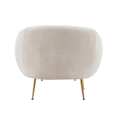Modern Accent Chair, Teddy Short Plush Particle Velvet Armchair With Ottoman-ModernLuxe 5 Modern Accent Chair, Teddy Short Plush Particle Velvet Armchair With Ottoman-ModernLuxe - Image 3