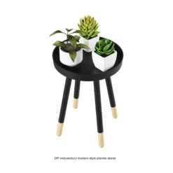 Hastings Home Round End Table – Wooden Stand With Tray Top, Black -Homcom Furniture Shop GUEST fa8241bb 378d 441c 8826 d4be8a3fb8b9