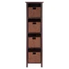 55.98" 5pc Milan Storage Shelf With Baskets Walnut - Winsome
