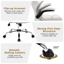 Costway High Back Big & Tall Office Chair Adjustable Swivel W/Flip-up Arm 22 Costway High Back Big & Tall Office Chair Adjustable Swivel W/Flip-up Arm -Homcom Furniture Shop GUEST fc2a5cf0 3742 47fb b26b 93e04e722496