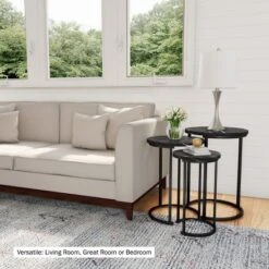 Hastings Home End Tables With Faux Marble Top And Black Metal Base Nesting Tables, Black, Set Of 3 12 Hastings Home End Tables With Faux Marble Top And Black Metal Base Nesting Tables, Black, Set Of 3 -Homcom Furniture Shop GUEST fc2b05e1 405a 401a ae95 ce2e2acbad44