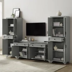 3pc Tara Entertainment Set With Closed Storage Distressed Gray - Crosley 15 3pc Tara Entertainment Set With Closed Storage Distressed Gray - Crosley -Homcom Furniture Shop GUEST fc4eab59 adf0 47b1 84f4 6bf73b535be3