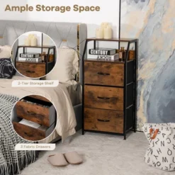 Costway 3 Drawer Dresser W/ Wood Top Sturdy Steel Frame Storage Organizer Dresser -Homcom Furniture Shop GUEST fe0d0fee 6d1d 47ba 8666 4f5d2e197f5b