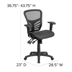 Flash Furniture Mid-Back Transparent Black Mesh Multifunction Executive Swivel Ergonomic Office Chair With Adjustable Arms -Homcom Furniture Shop GUEST fe65986f c7b9 4ba9 8be1 4415b5f72b7f