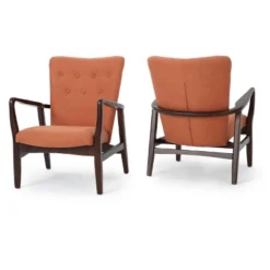Set Of 2 Becker Upholstered Armchairs - Christopher Knight Home -Homcom Furniture Shop GUEST ff4a5768 5f54 4ea5 ac7c a4d30dbfb125