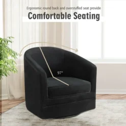 Costway Set Of 2 Modern Swivel Barrel Chair Velvet Accent Chair With Metal Base -Homcom Furniture Shop GUEST ff72f27d 527e 4af5 9ac7 d6fe3e61007a